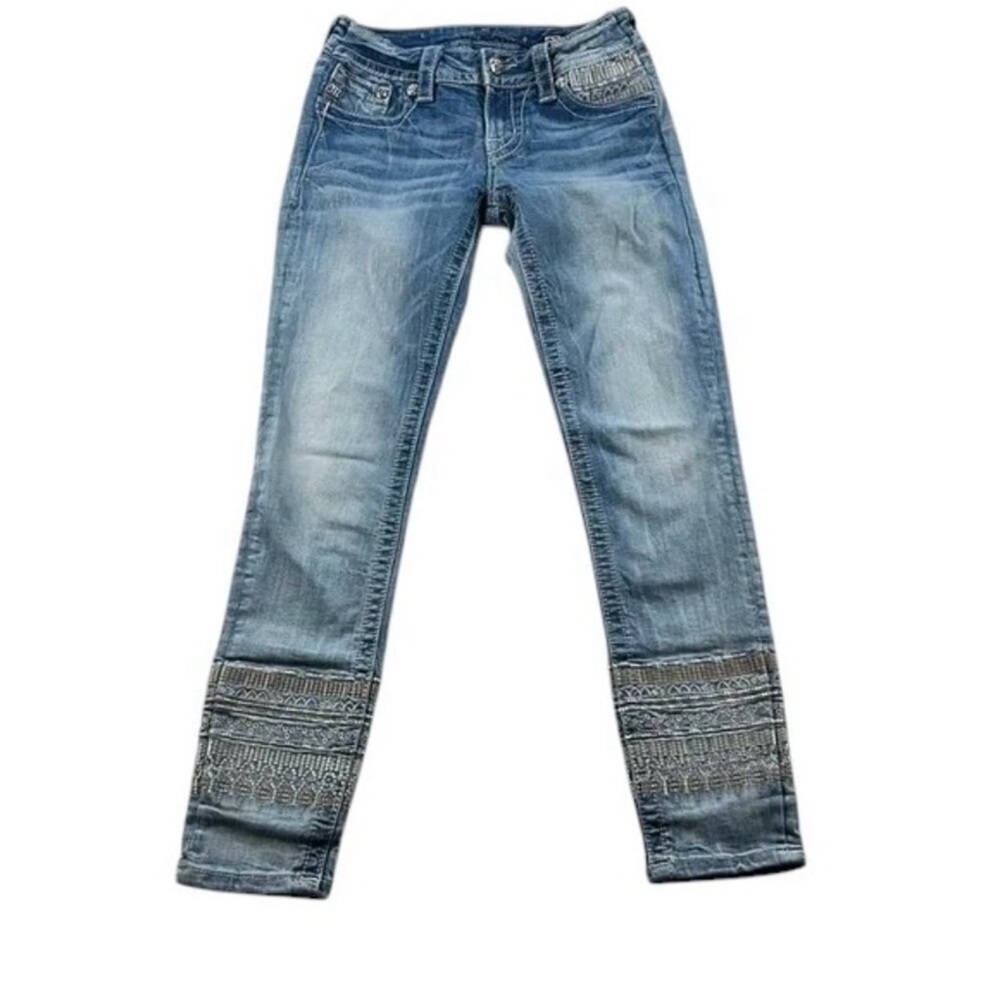 Miss Me Signature Cuffed Skinny Jeans Light Wash Women's Size 27